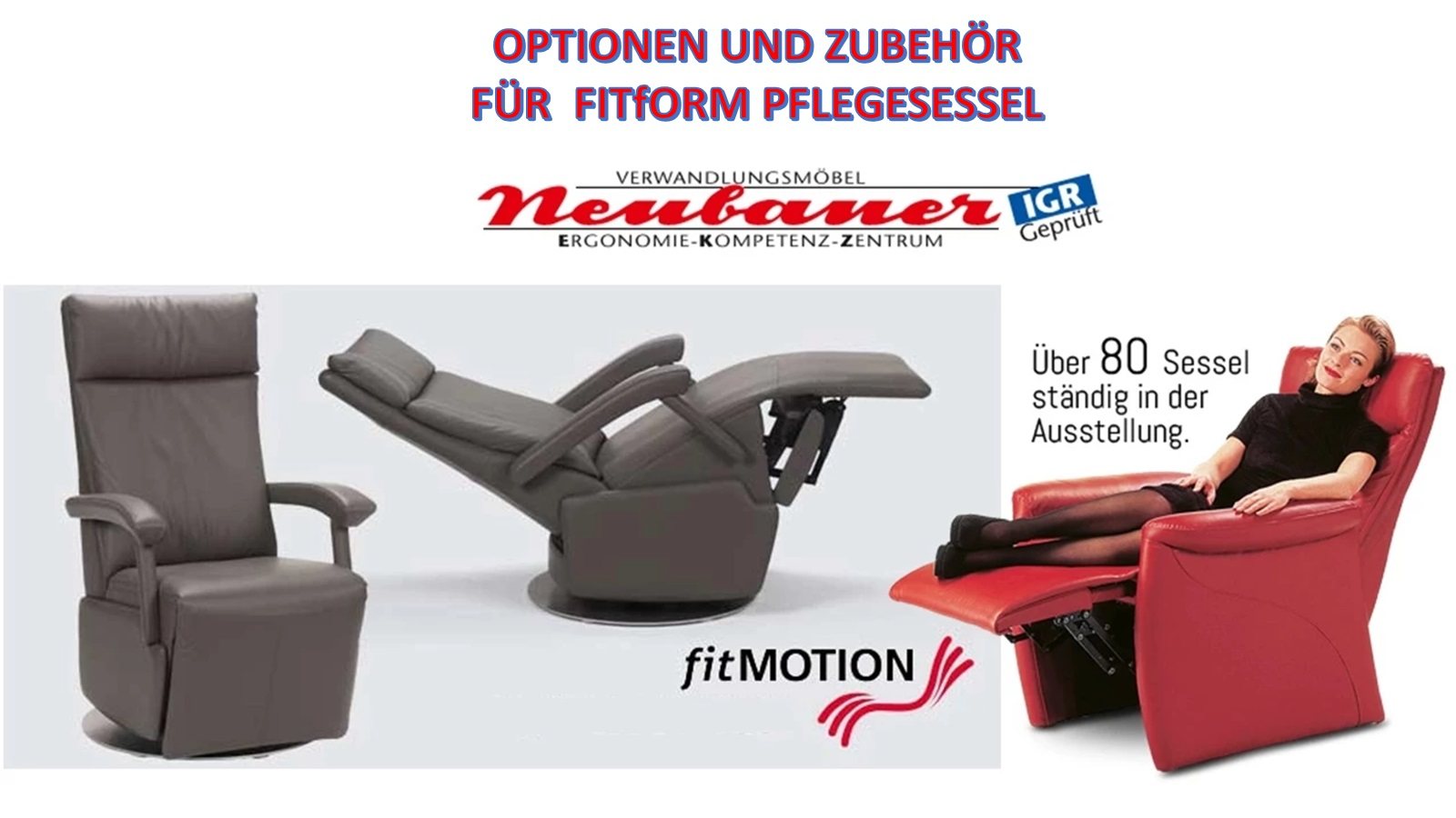 Mögliche Sitzlösungen, Funktionen und Erweiterungen für Fitform Sessel bei diesen Krankheitsbildern