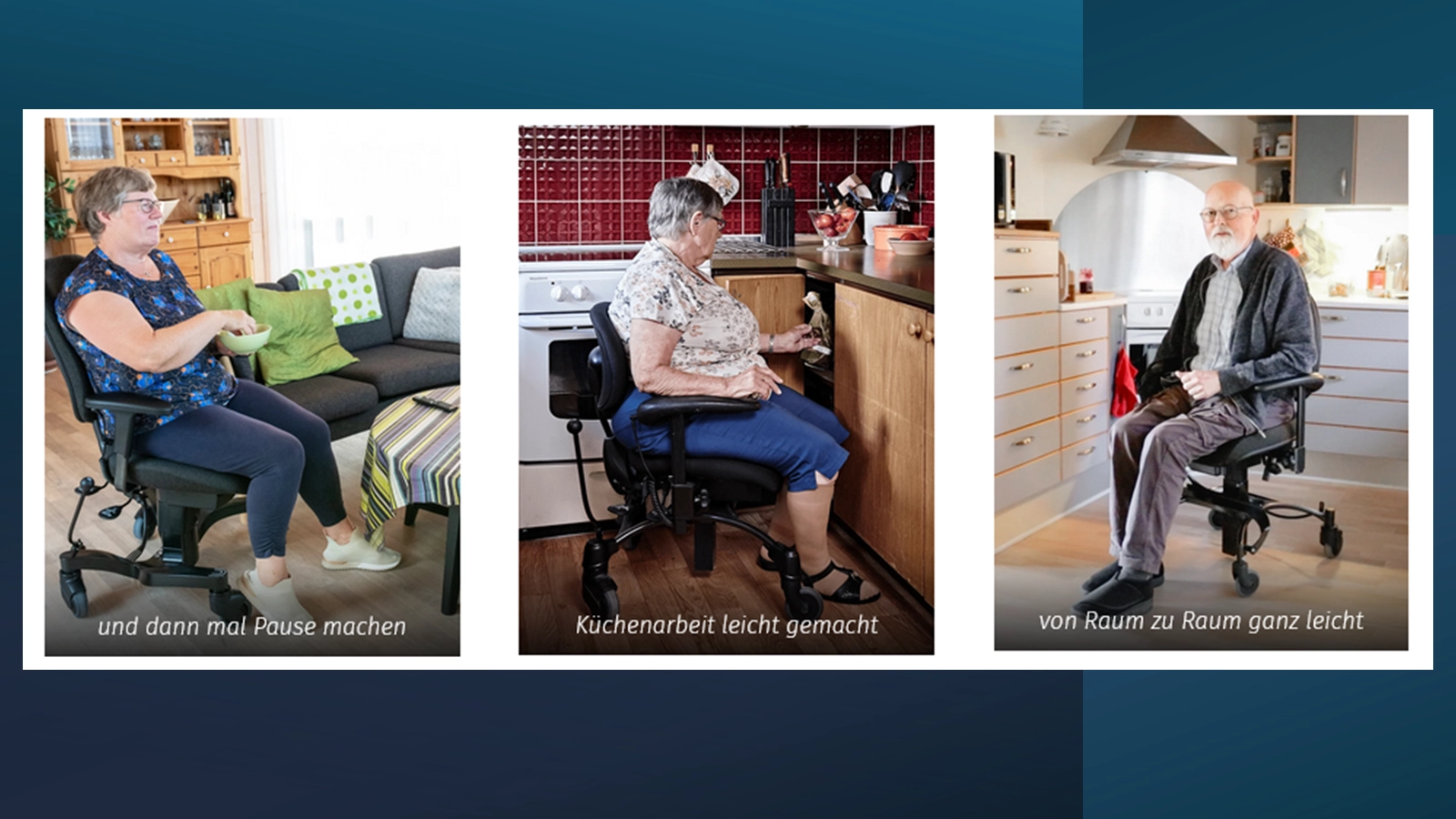 der VELA Stuhl als alternativer Rollstuhl für die Wohnung