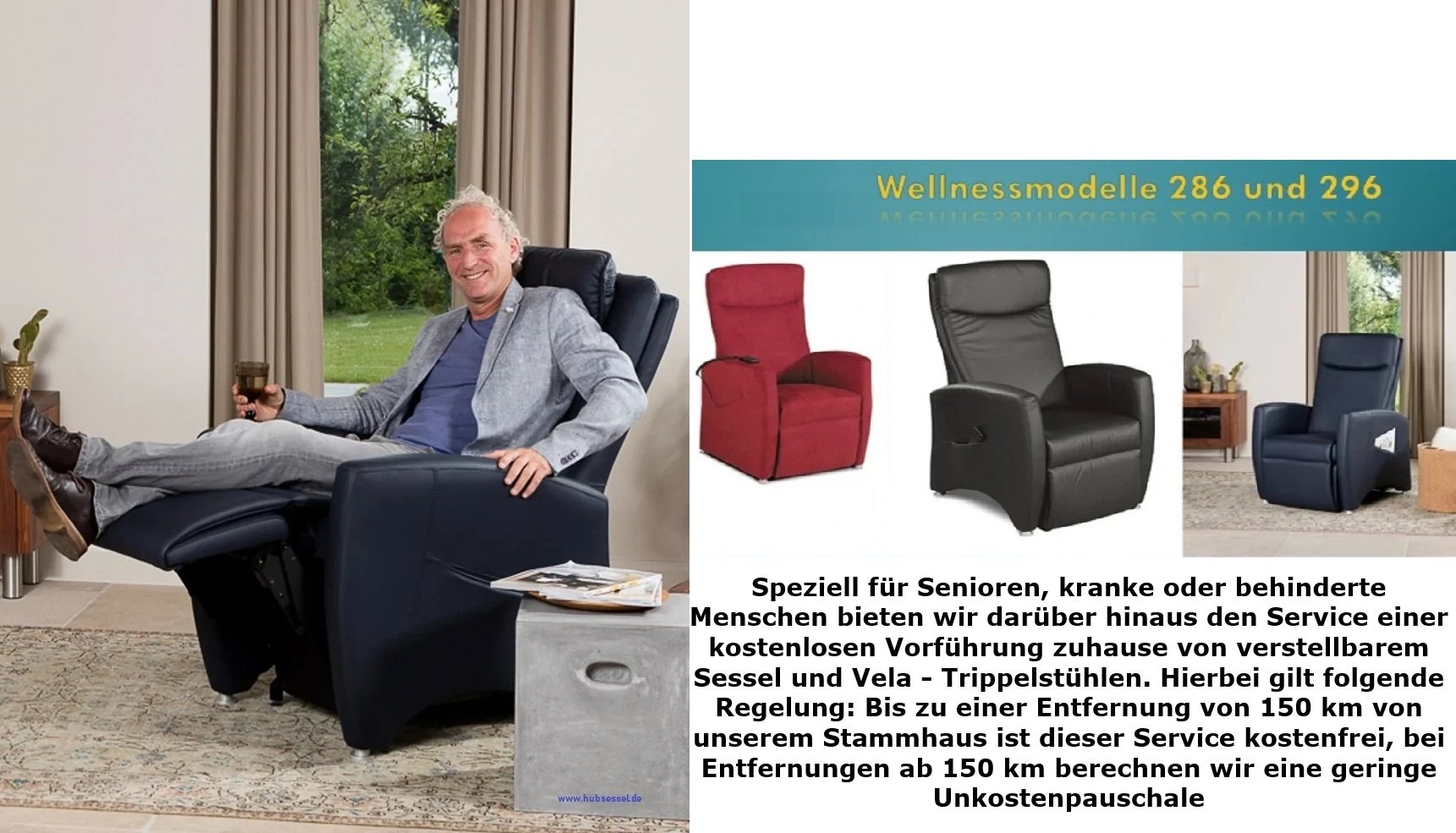 Ihr ergonomischer Sitzplatz der Elegante Wellness-Sessel Fitform 286 / 296