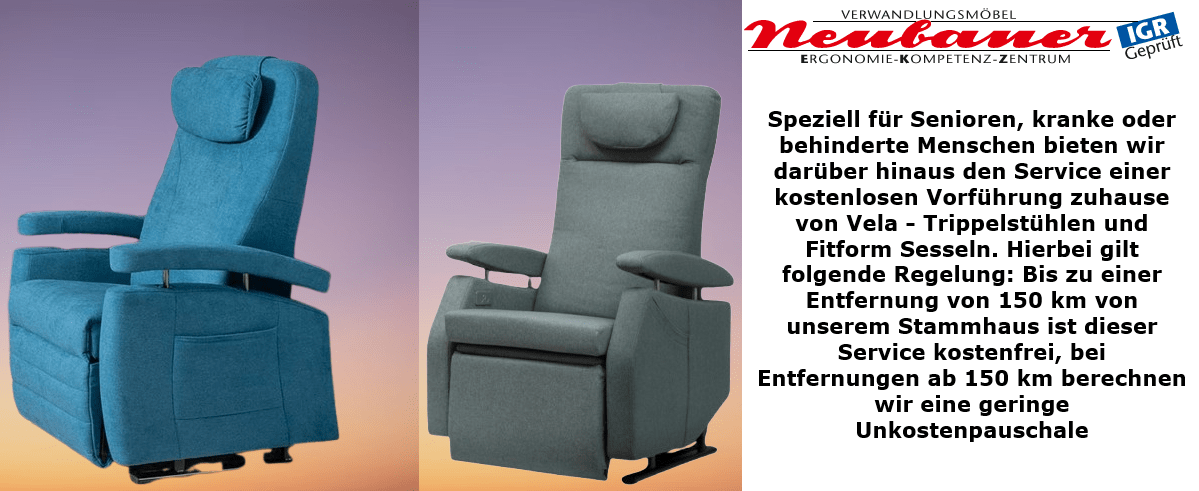 Eine passende Lösung für jedes Sitzproblem ein Fitform Pflege Sessel Modell 570 / 574 / 564 ZEN Vario