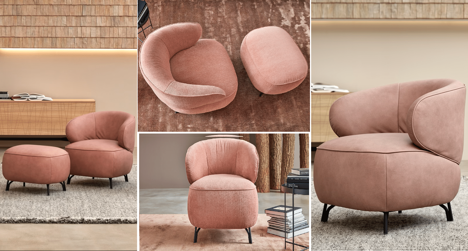 himolla - Clubsessel mit Hocker MODELL 7191